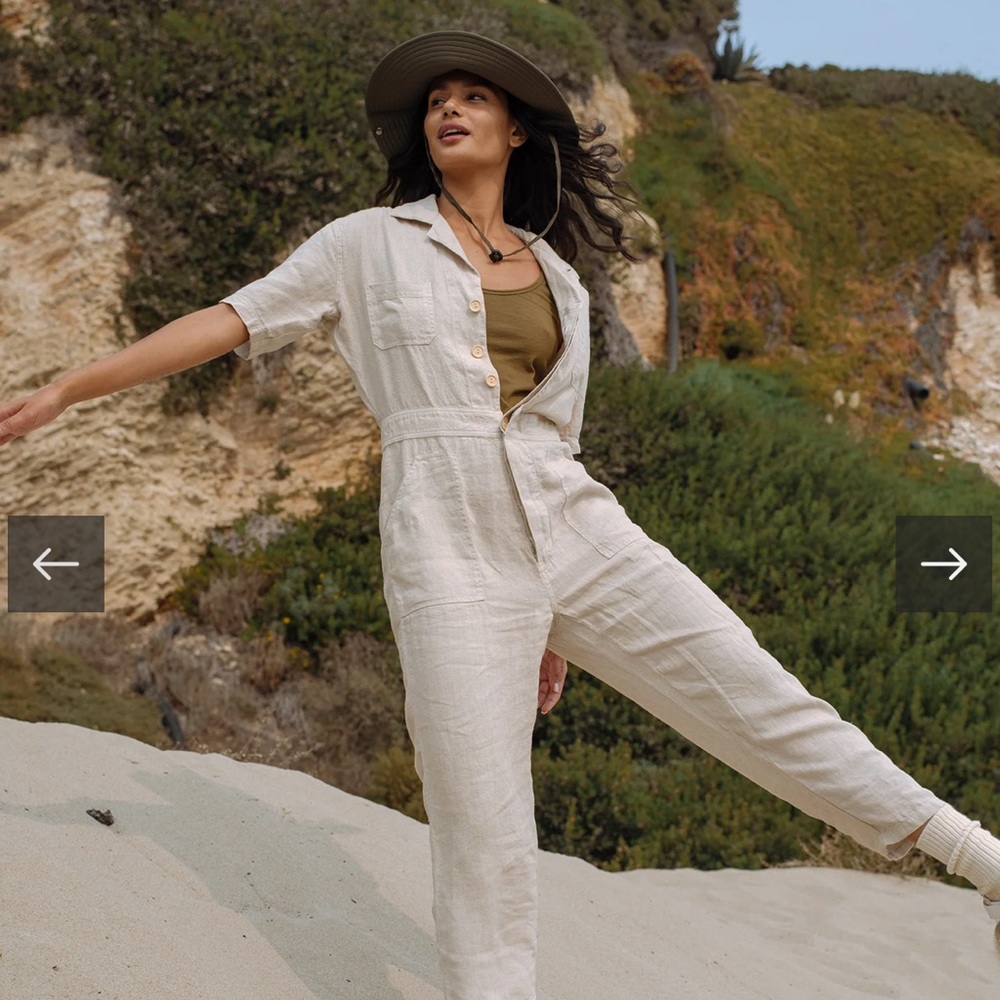 MATE the label linen short sleeve jumpsuit